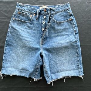 Madewell High-Rise Long Denim Shorts 27